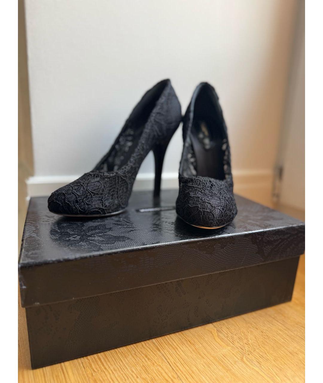 DOLCE&GABBANA Черные текстильные туфли, фото 4