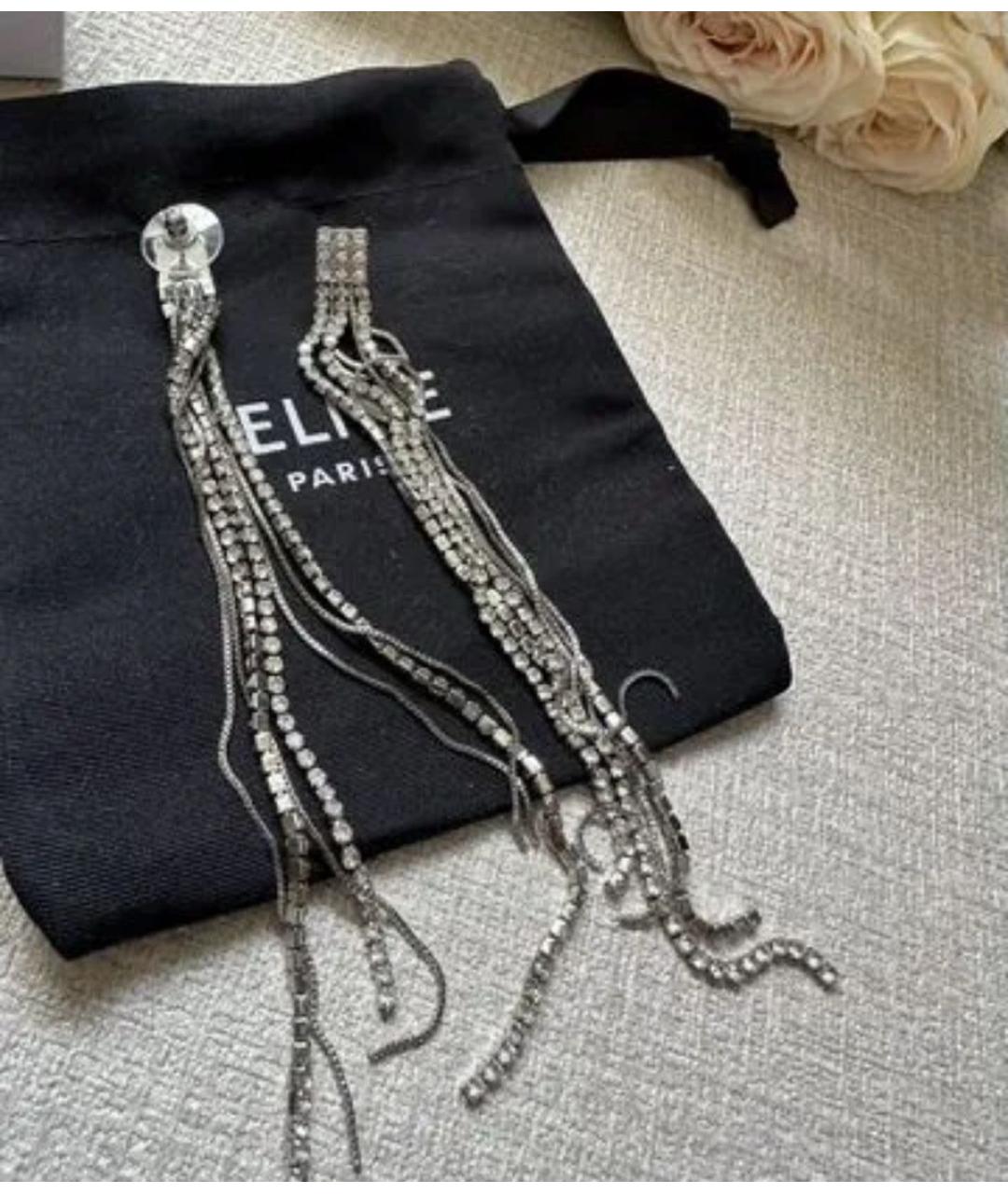 CELINE Серебряные металлические серьги, фото 2