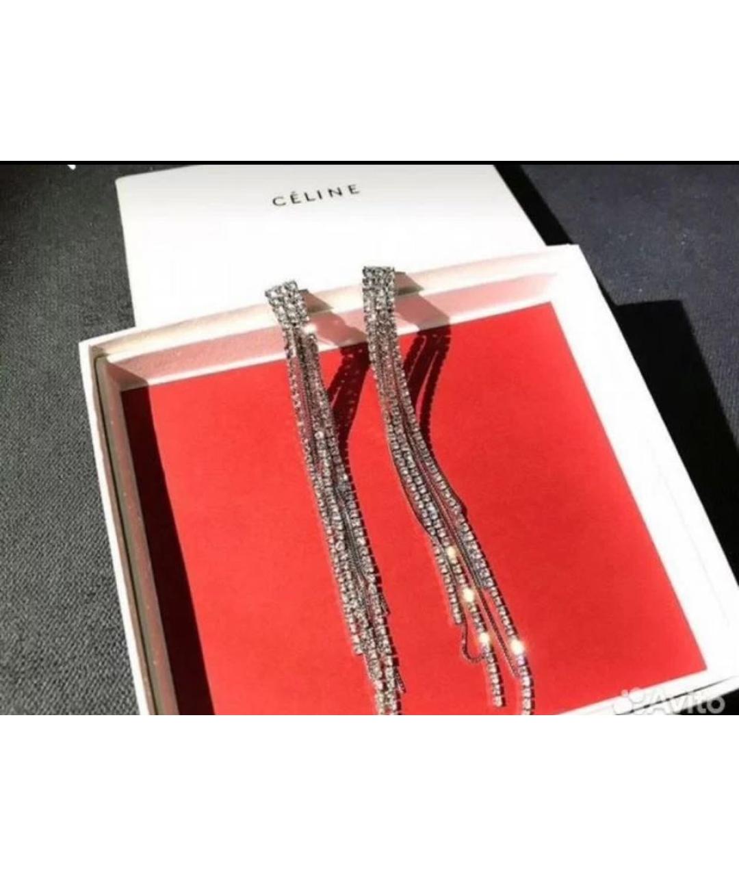 CELINE Серебряные металлические серьги, фото 4