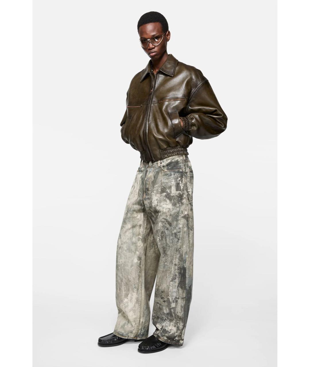 ACNE STUDIOS Бежевые хлопковые прямые джинсы, фото 7