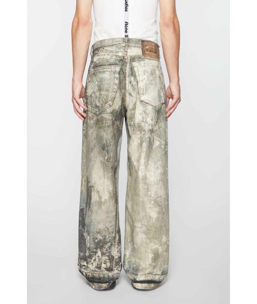 ACNE STUDIOS Бежевые хлопковые прямые джинсы, фото 6