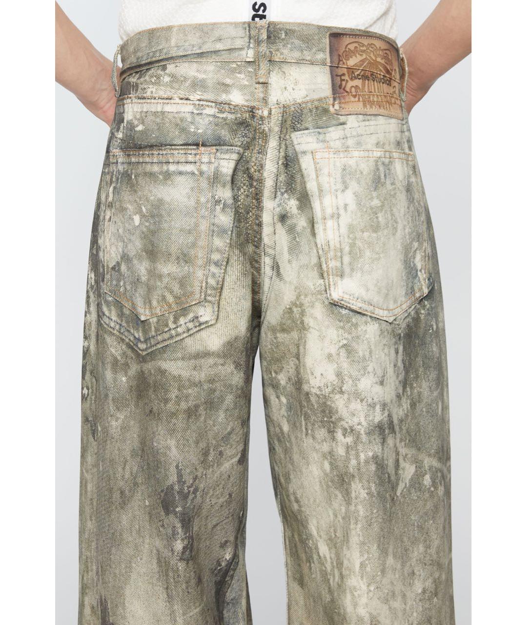 ACNE STUDIOS Бежевые хлопковые прямые джинсы, фото 4