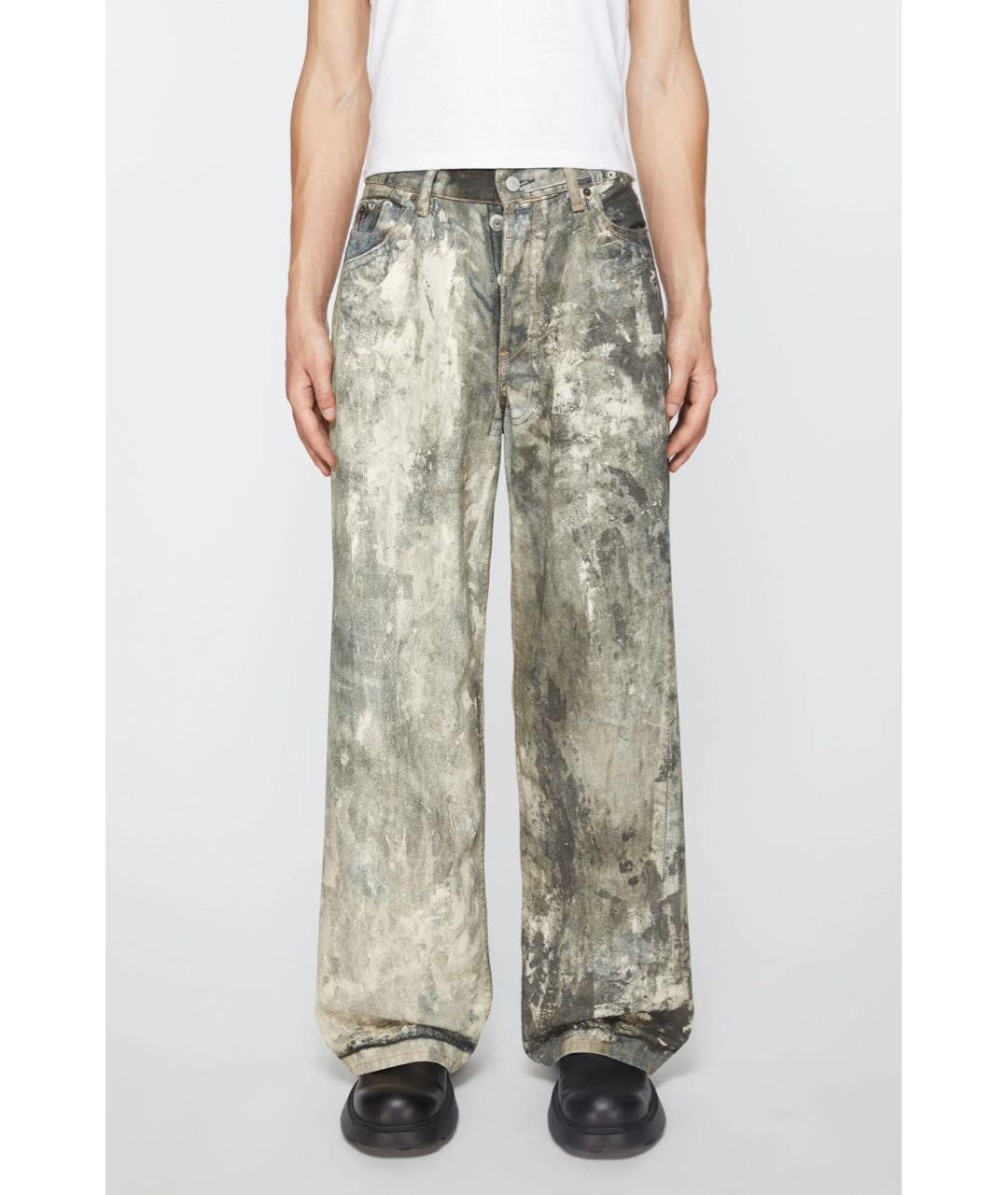 ACNE STUDIOS Бежевые хлопковые прямые джинсы, фото 2