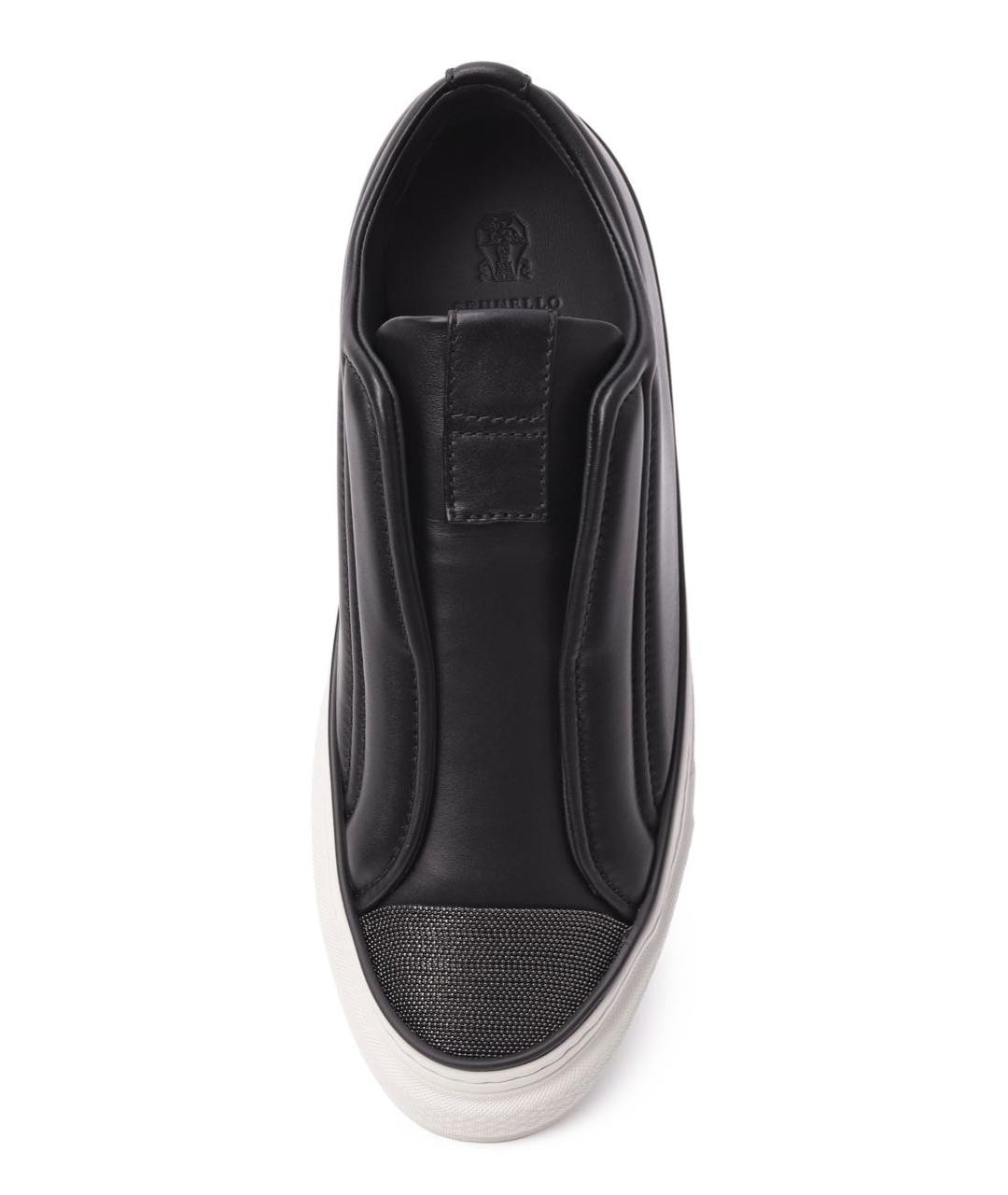 BRUNELLO CUCINELLI Коричневые кожаные слипоны, фото 4