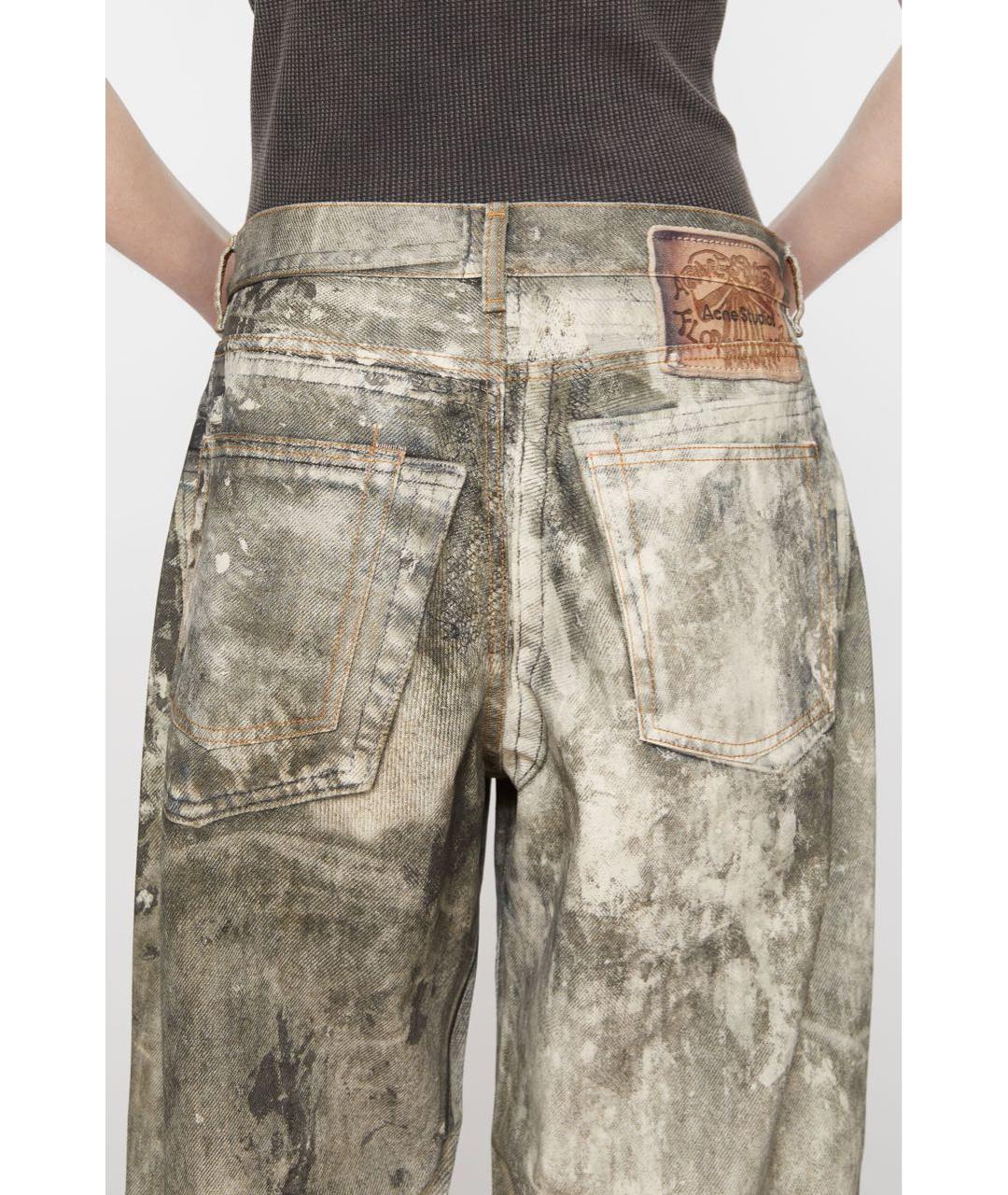 ACNE STUDIOS Бежевые хлопковые прямые джинсы, фото 5