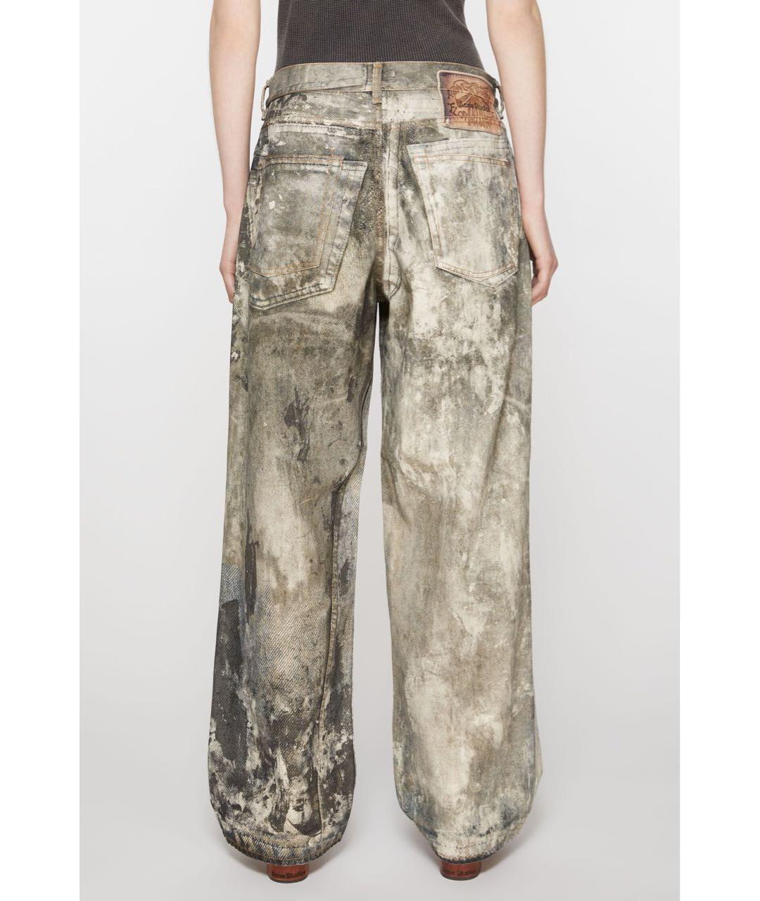 ACNE STUDIOS Бежевые хлопковые прямые джинсы, фото 3