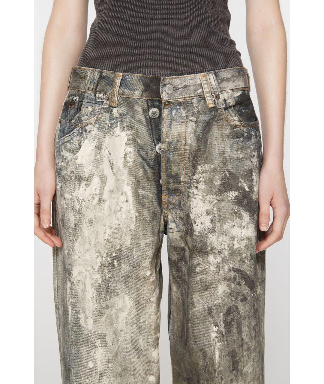 ACNE STUDIOS Бежевые хлопковые прямые джинсы, фото 4