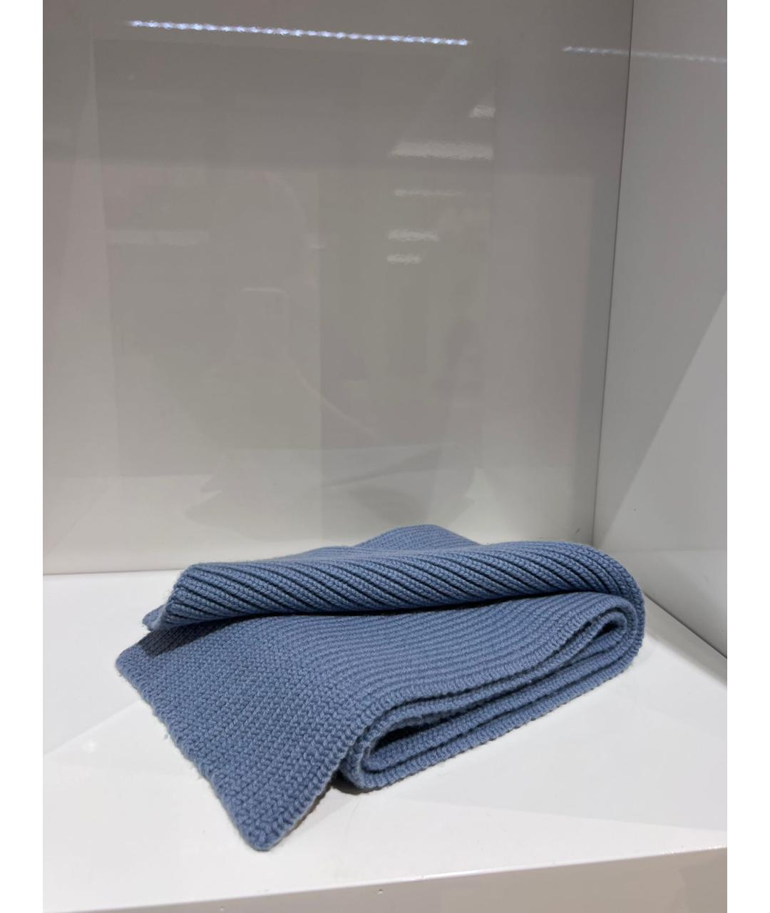 YVES SALOMON Голубой шерстяной шарф, фото 2
