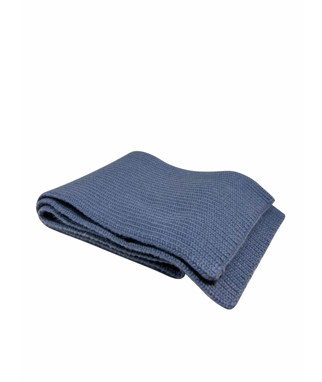 YVES SALOMON Голубой шерстяной шарф, фото 1