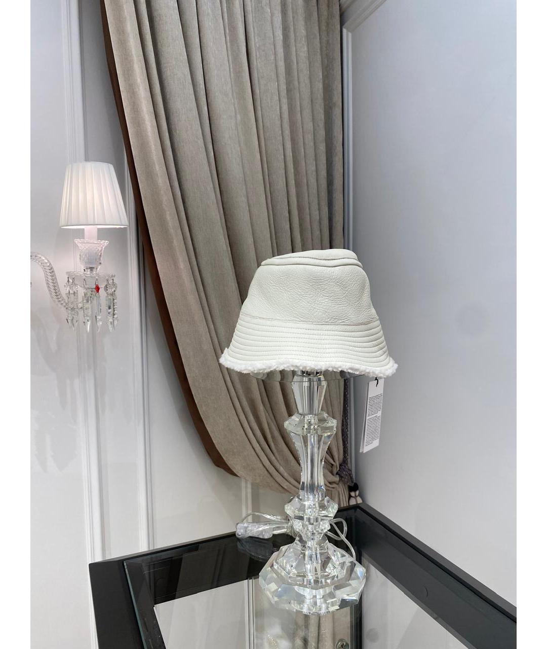 YVES SALOMON Белая кожаная панама, фото 2