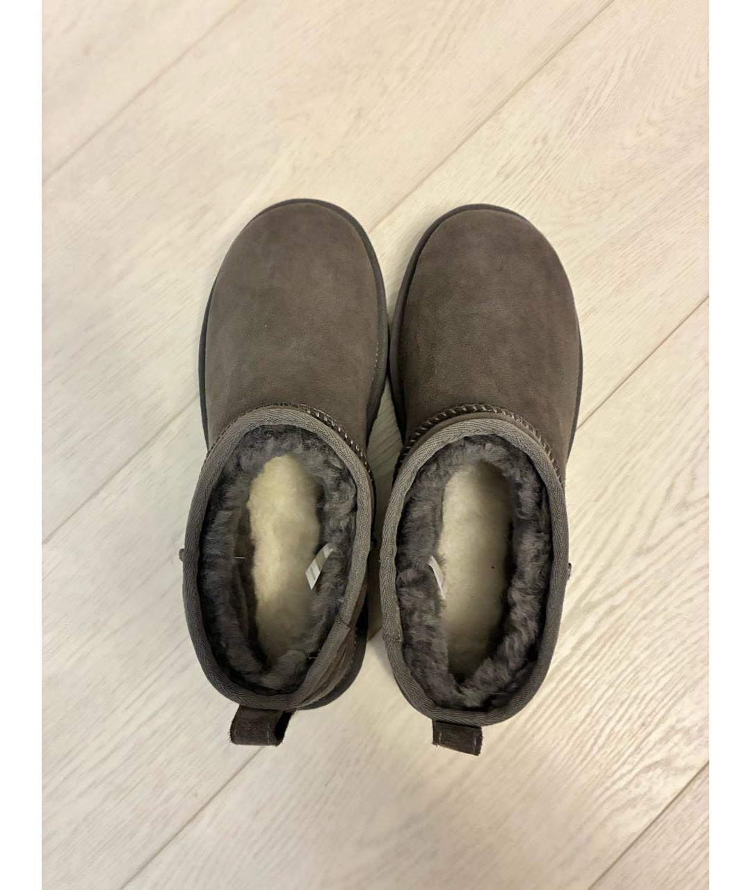 UGG AUSTRALIA Серые нубуковые полусапоги, фото 3
