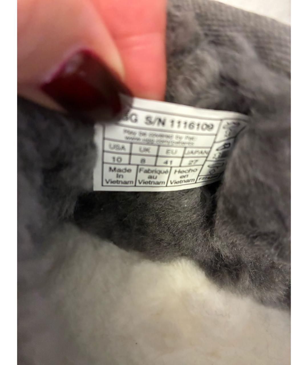 UGG AUSTRALIA Серые нубуковые полусапоги, фото 6