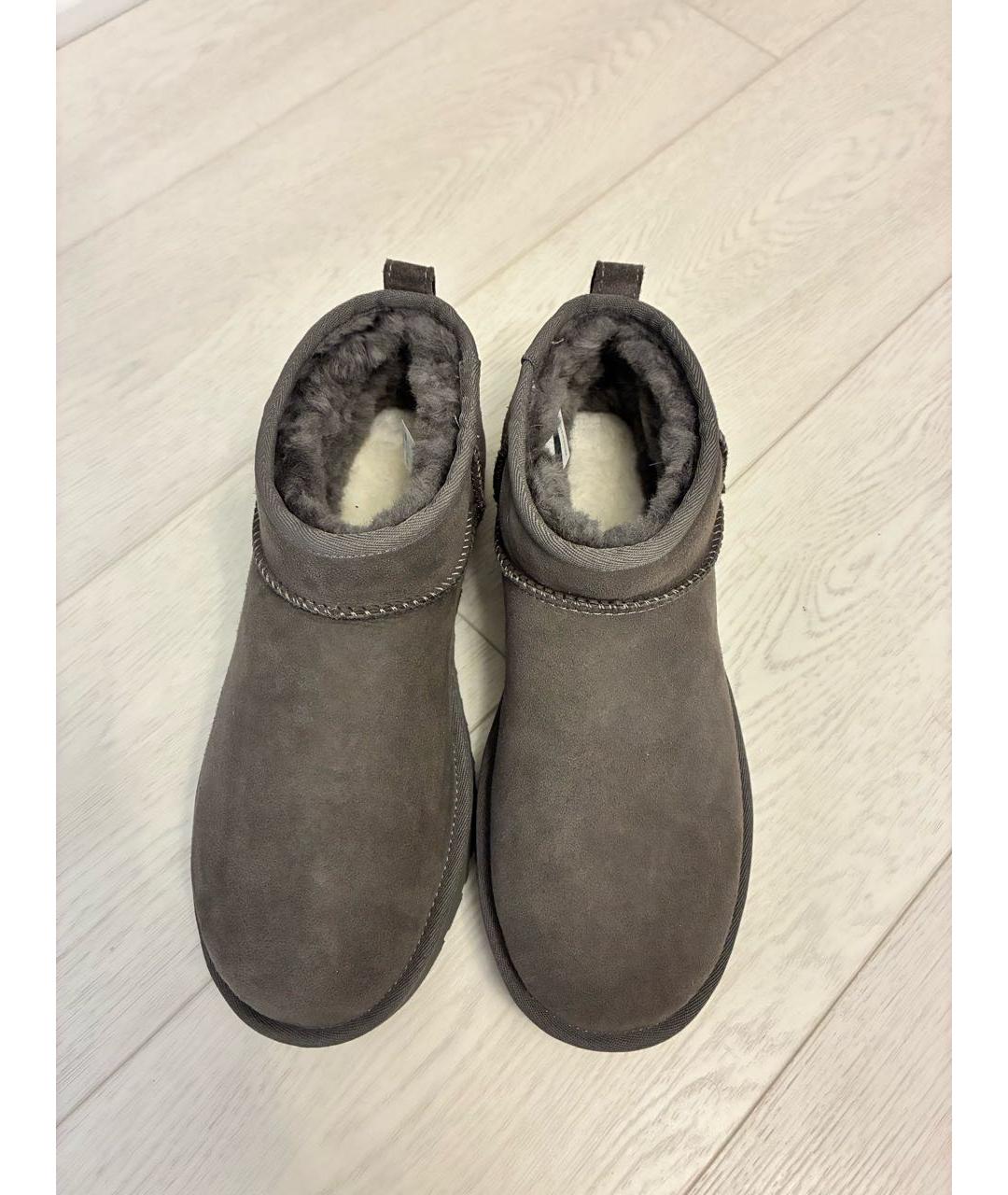 UGG AUSTRALIA Серые нубуковые полусапоги, фото 2