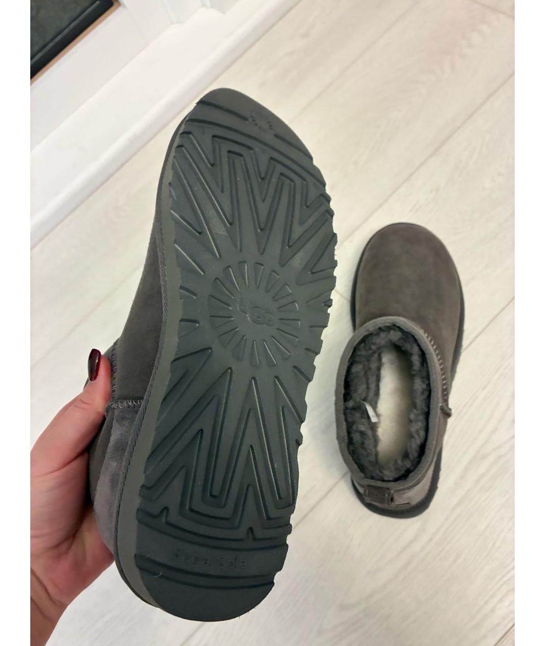 UGG AUSTRALIA Серые нубуковые полусапоги, фото 5