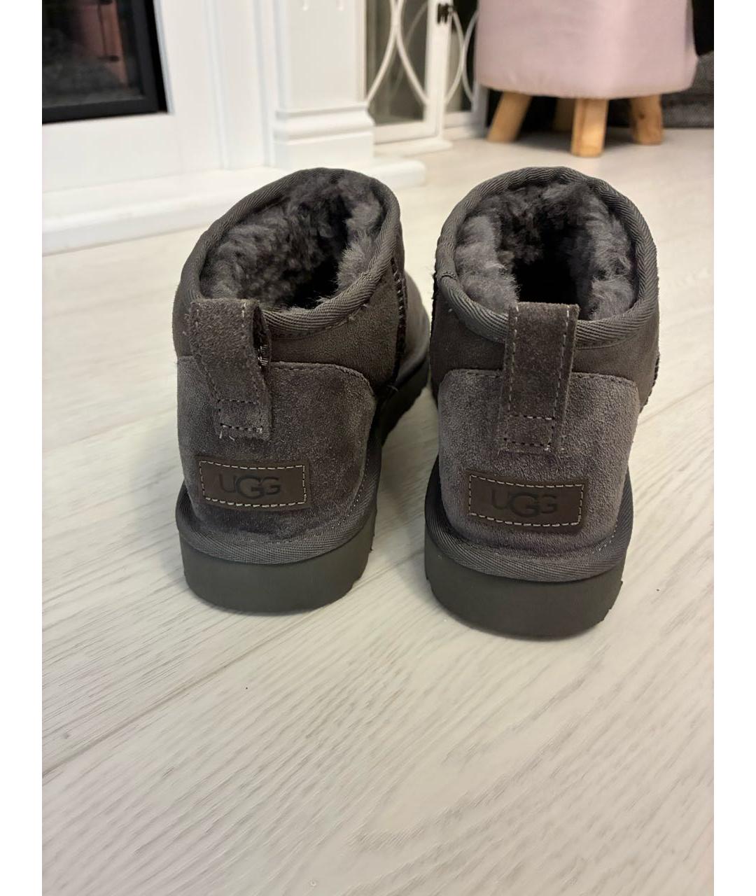 UGG AUSTRALIA Серые нубуковые полусапоги, фото 4