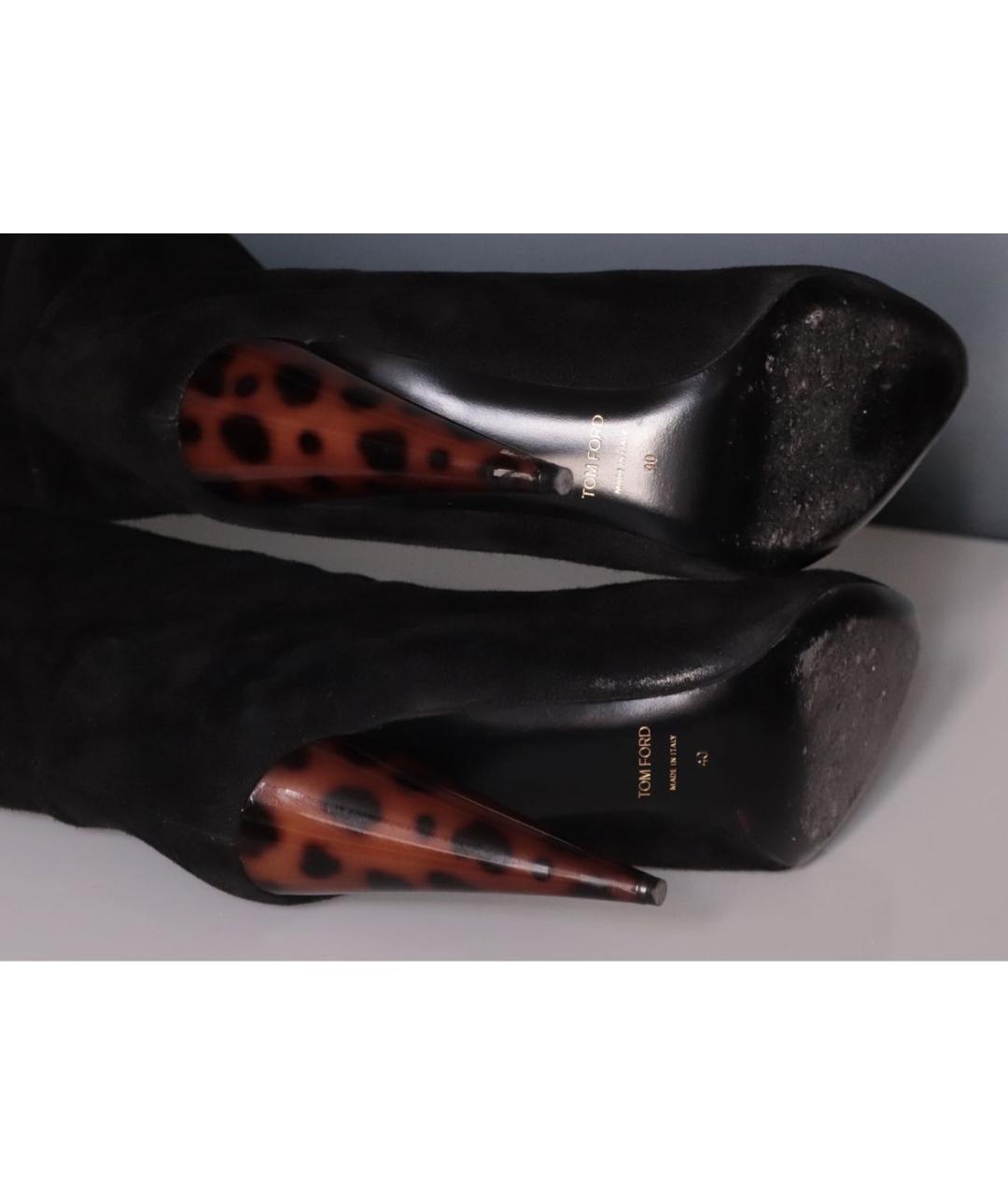 TOM FORD Черные замшевые ботфорты, фото 6