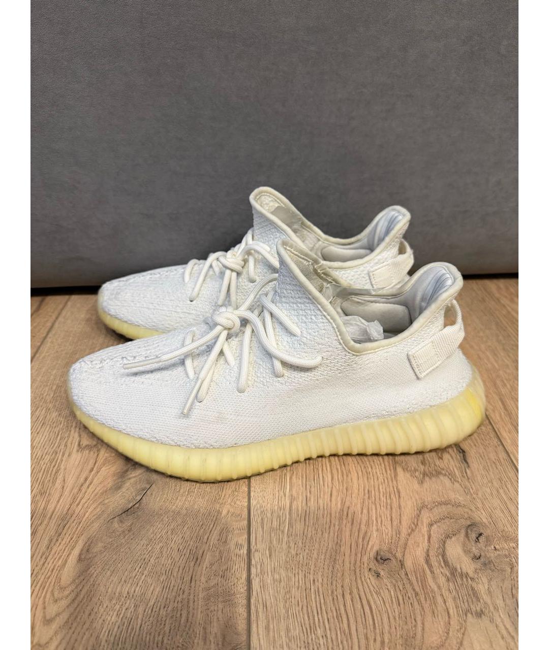 ADIDAS YEEZY Белые текстильные низкие кроссовки / кеды, фото 5