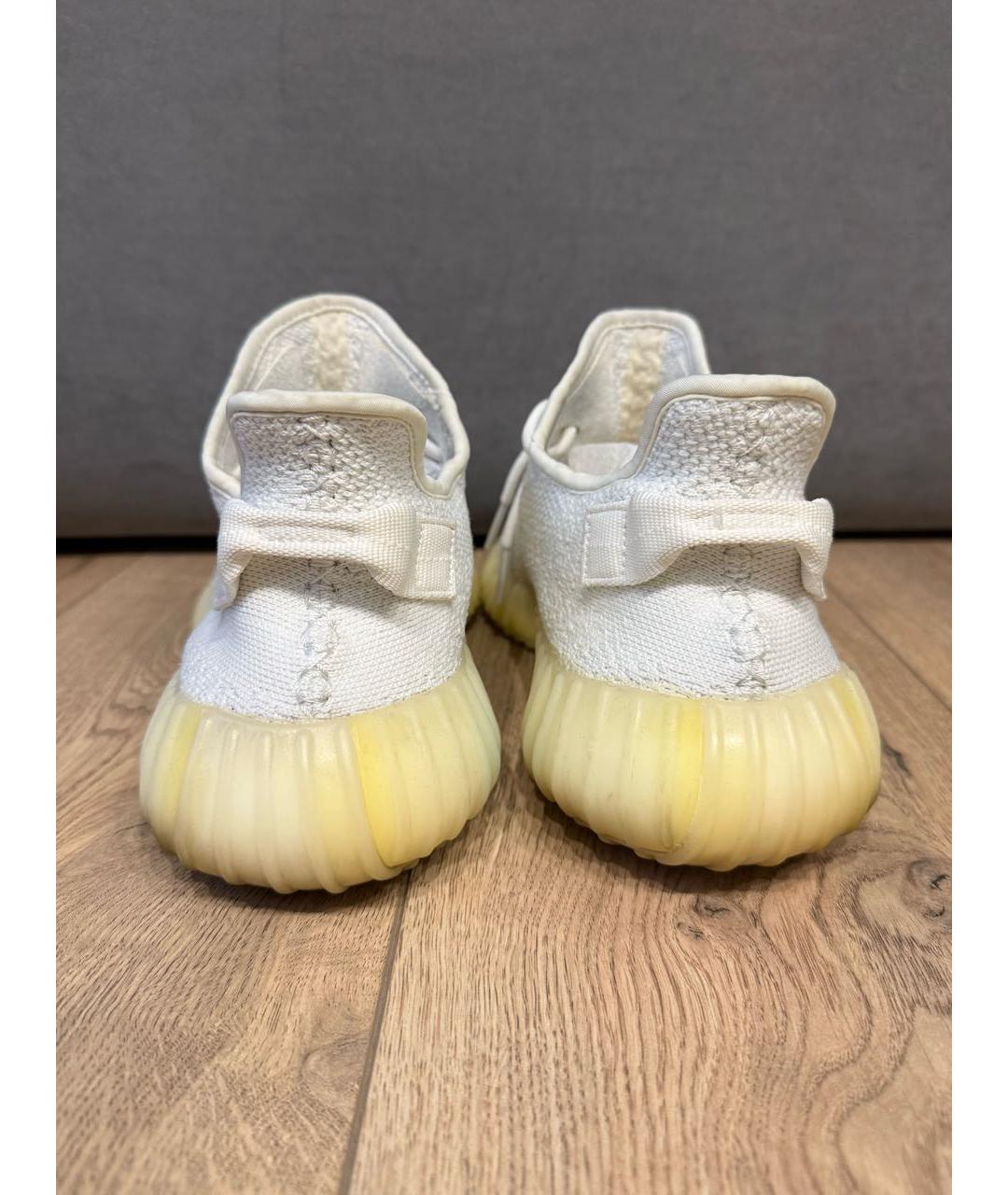 ADIDAS YEEZY Белые текстильные низкие кроссовки / кеды, фото 4