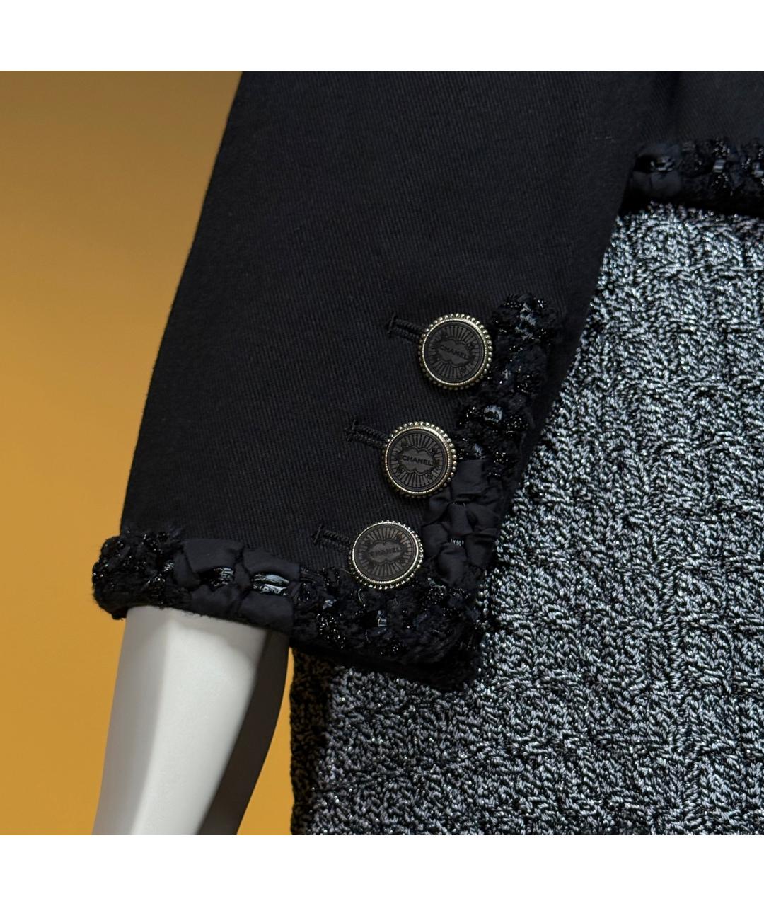 CHANEL Черный твидовый жакет/пиджак, фото 5