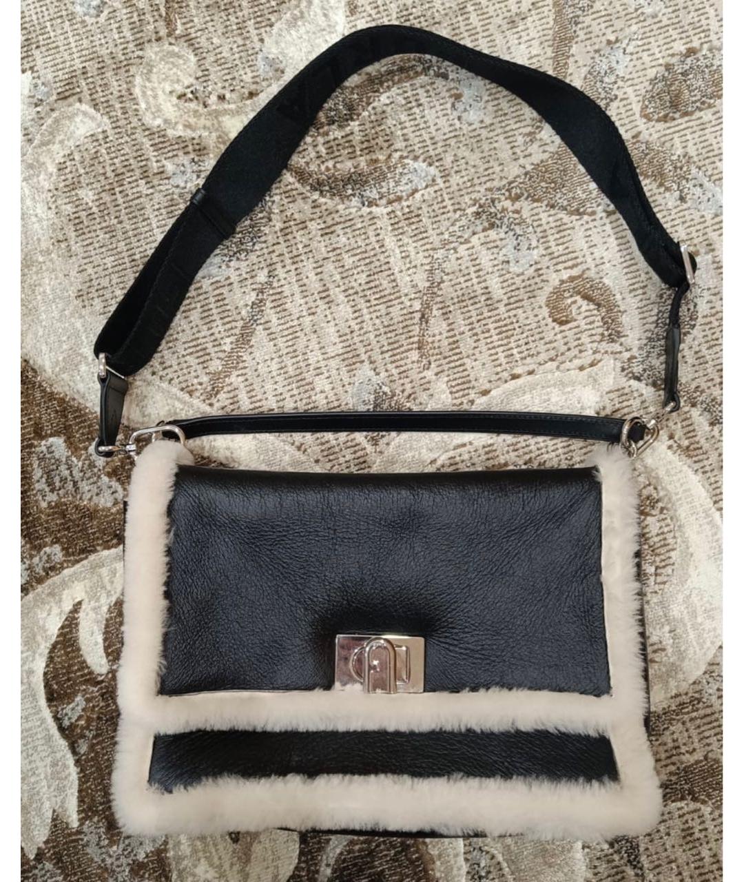 FURLA Черная кожаная сумка через плечо, фото 2