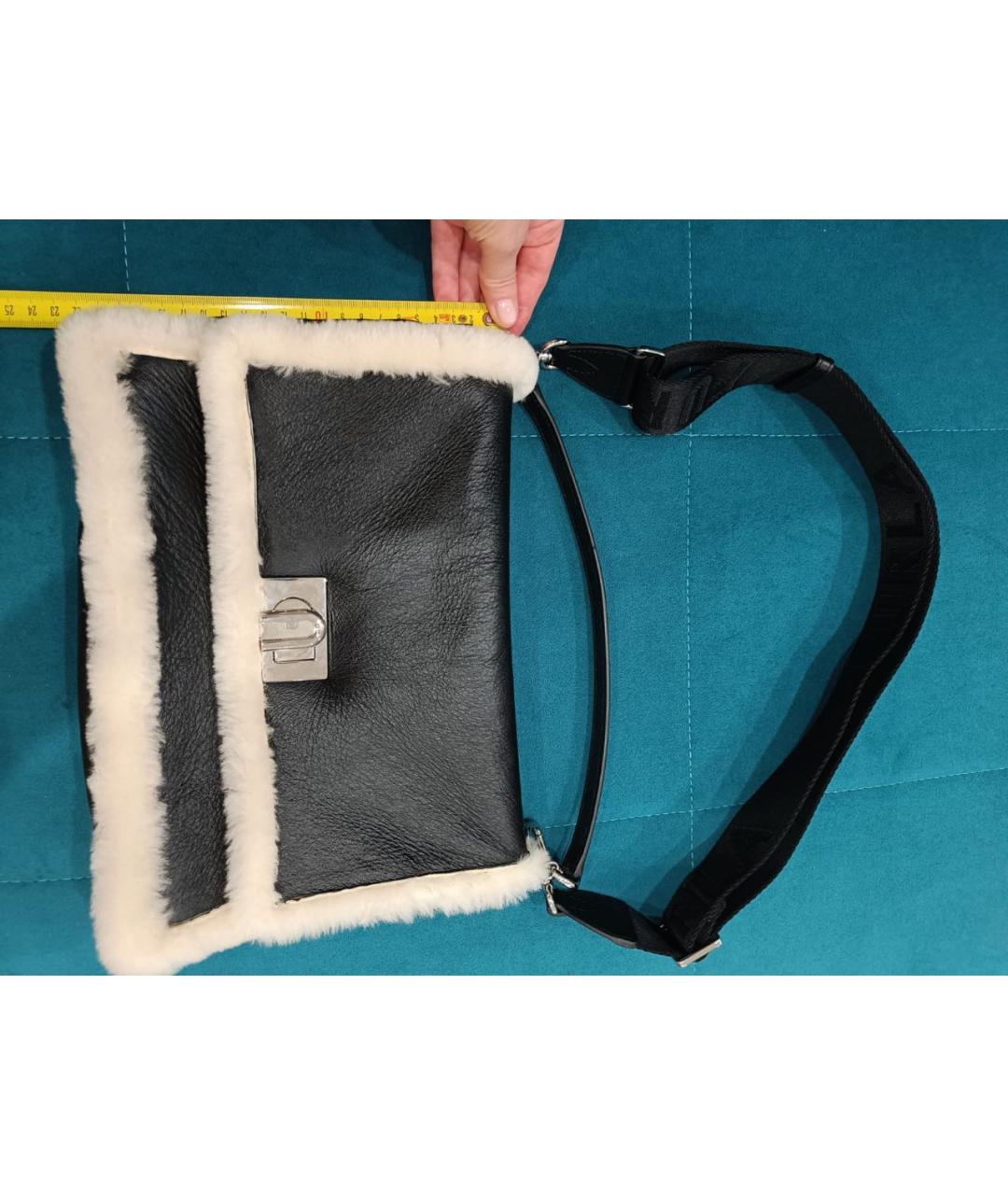 FURLA Черная кожаная сумка через плечо, фото 6