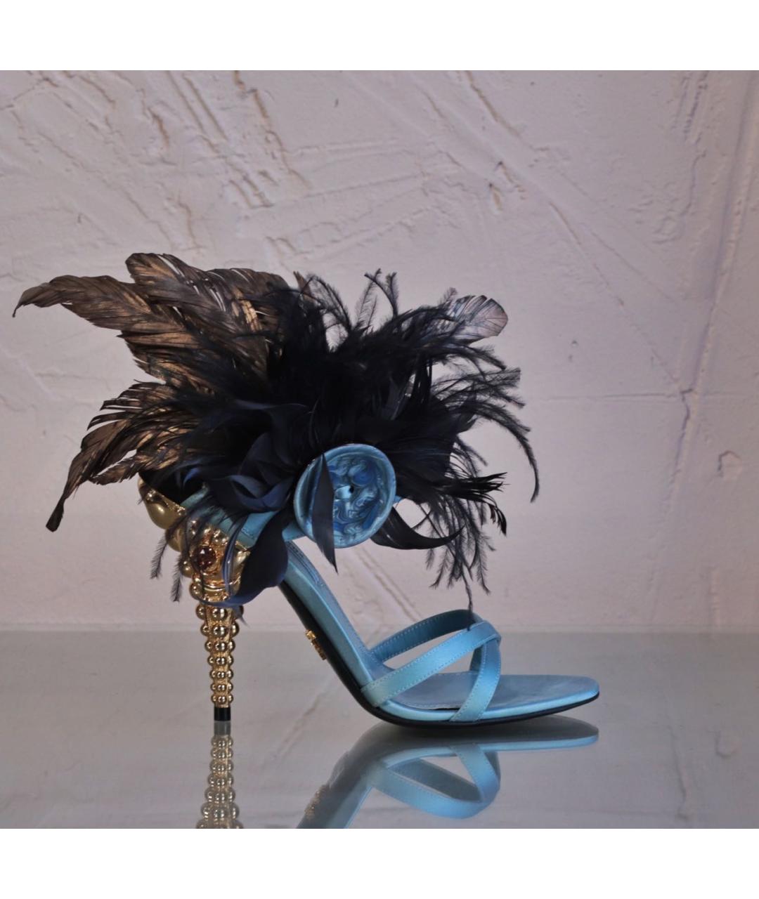 PRADA Мульти текстильные босоножки, фото 2