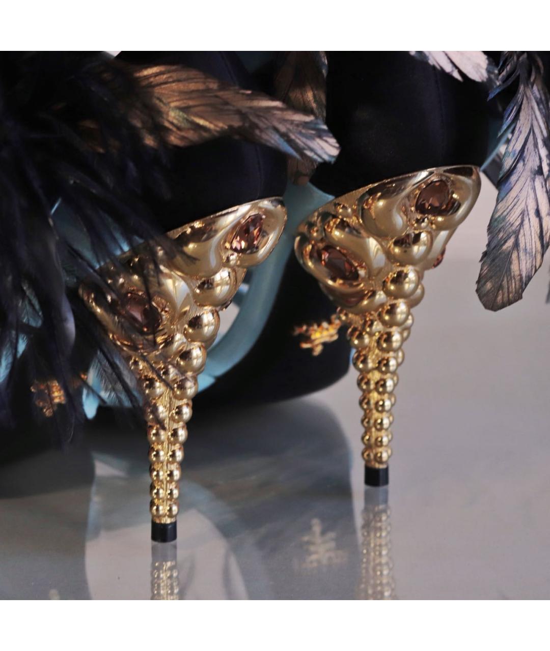 PRADA Мульти текстильные босоножки, фото 5