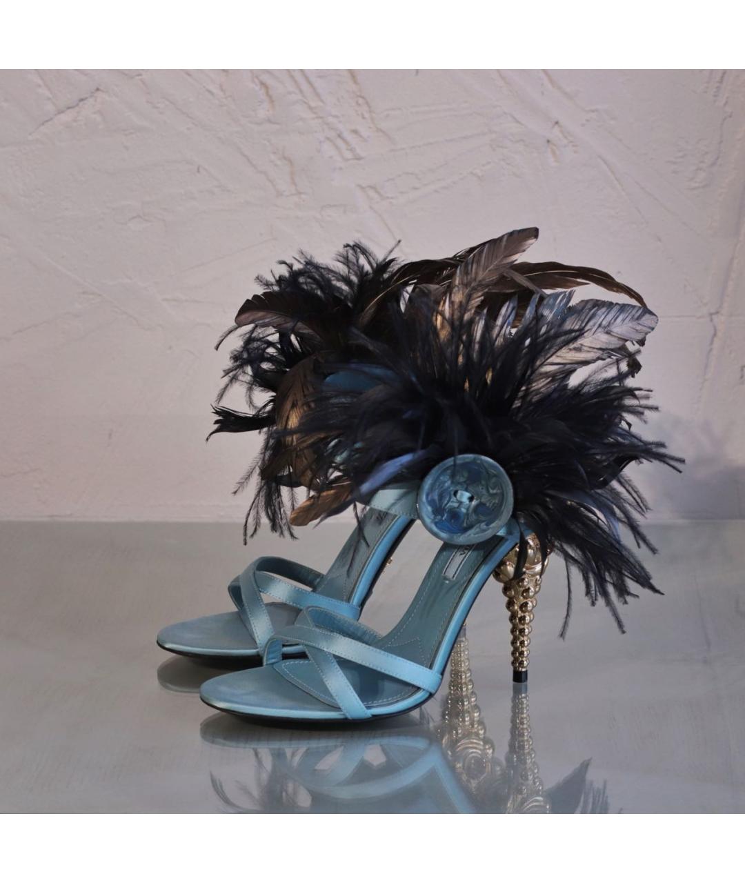 PRADA Мульти текстильные босоножки, фото 3