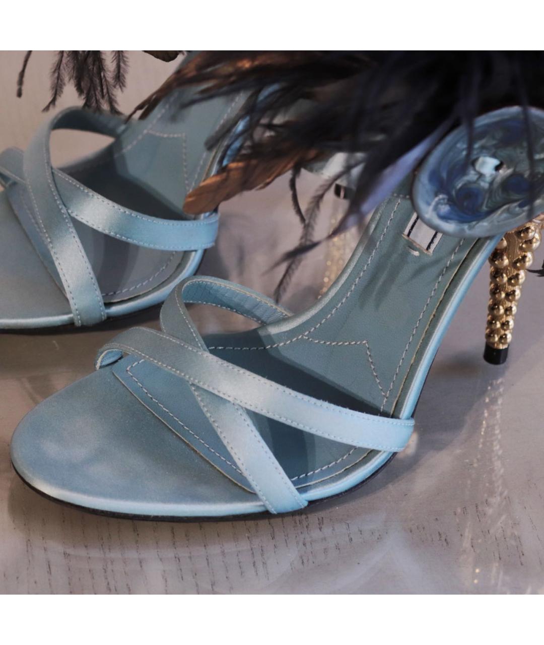 PRADA Мульти текстильные босоножки, фото 4