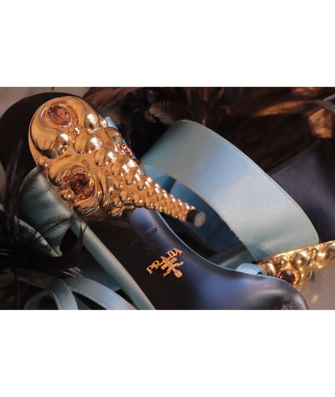 PRADA Мульти текстильные босоножки, фото 7