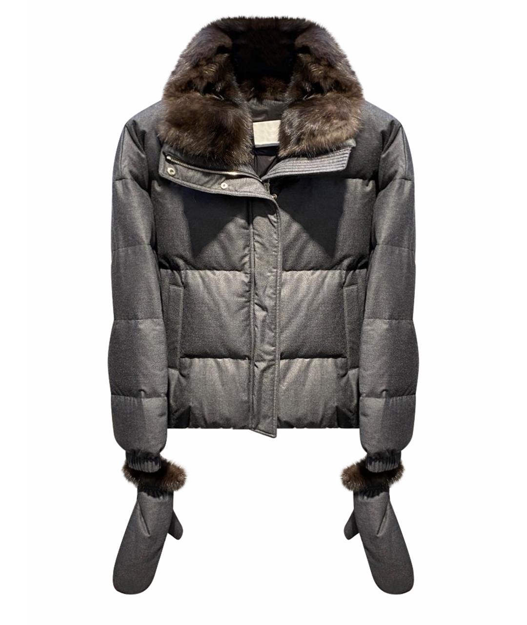 YVES SALOMON Серая полиамидовая куртка, фото 1