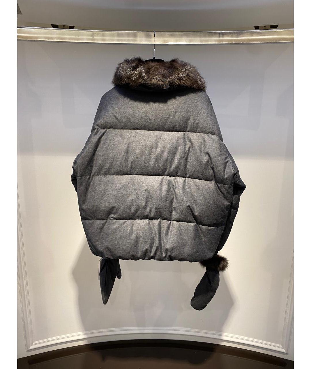 YVES SALOMON Серая полиамидовая куртка, фото 2