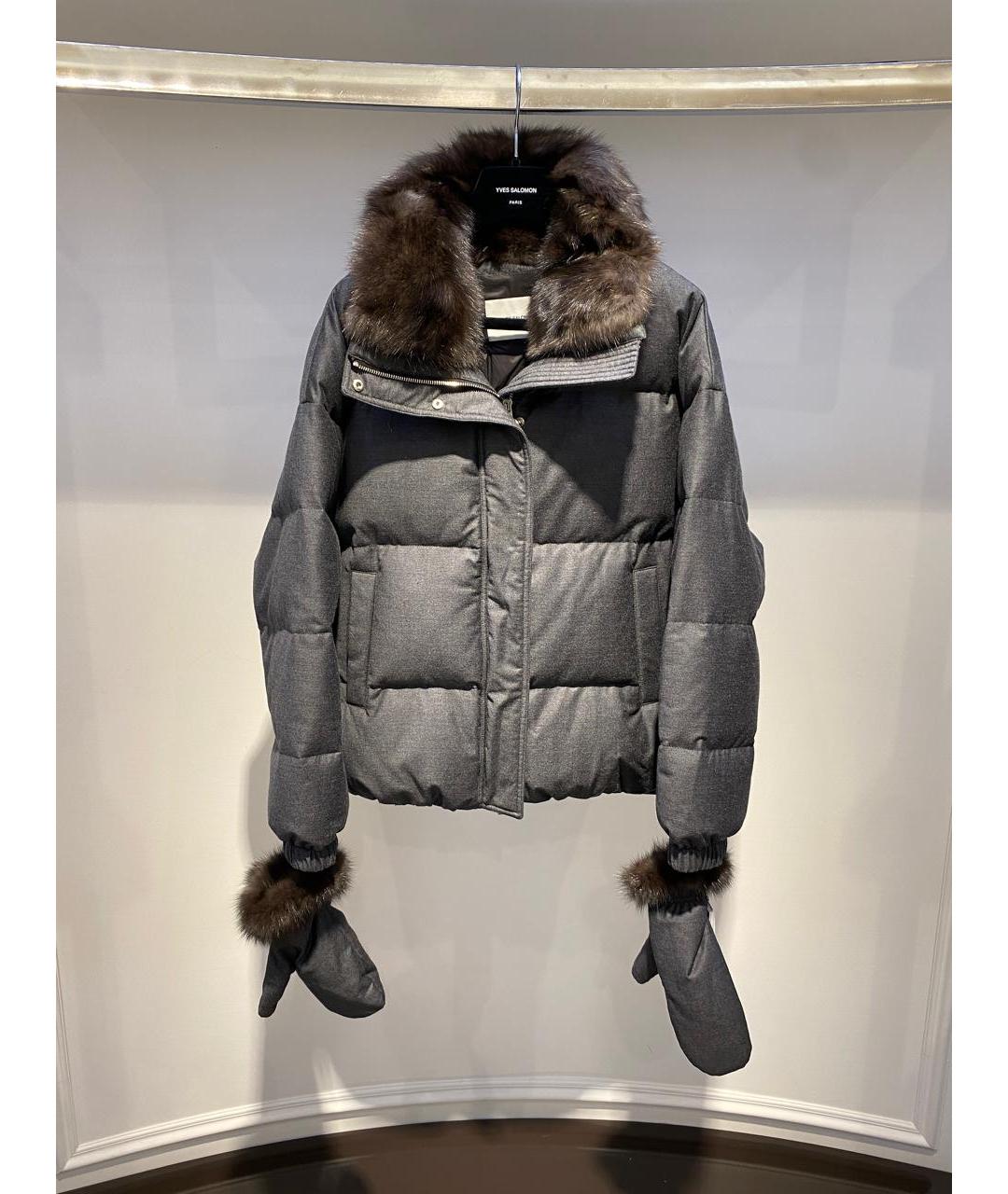 YVES SALOMON Серая полиамидовая куртка, фото 3