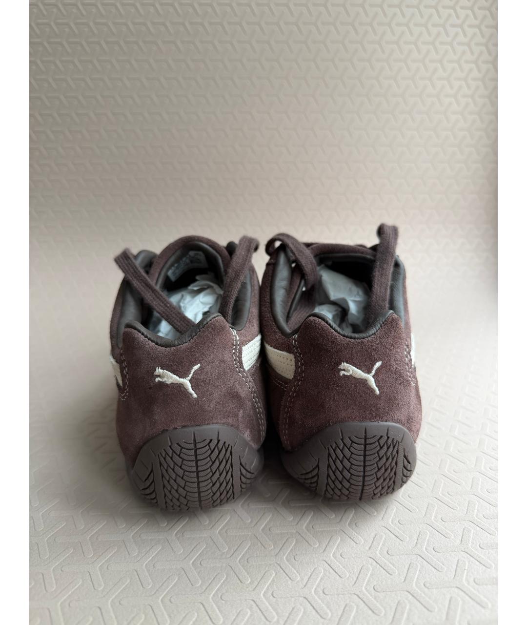 PUMA Коричневые замшевые кроссовки, фото 4