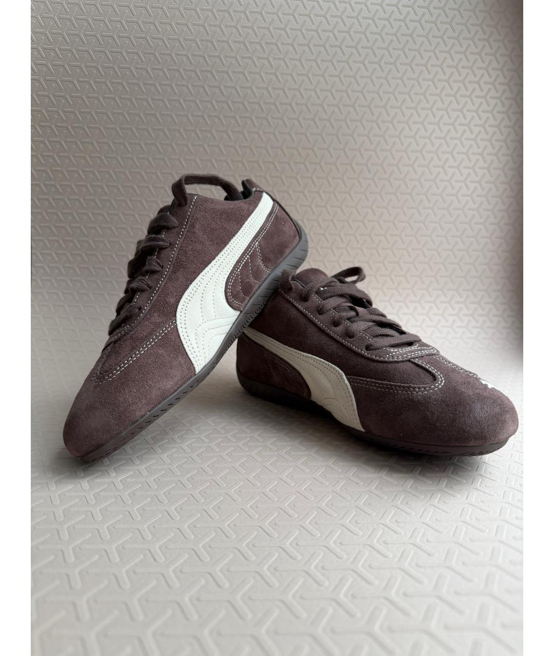 PUMA Коричневые замшевые кроссовки, фото 2
