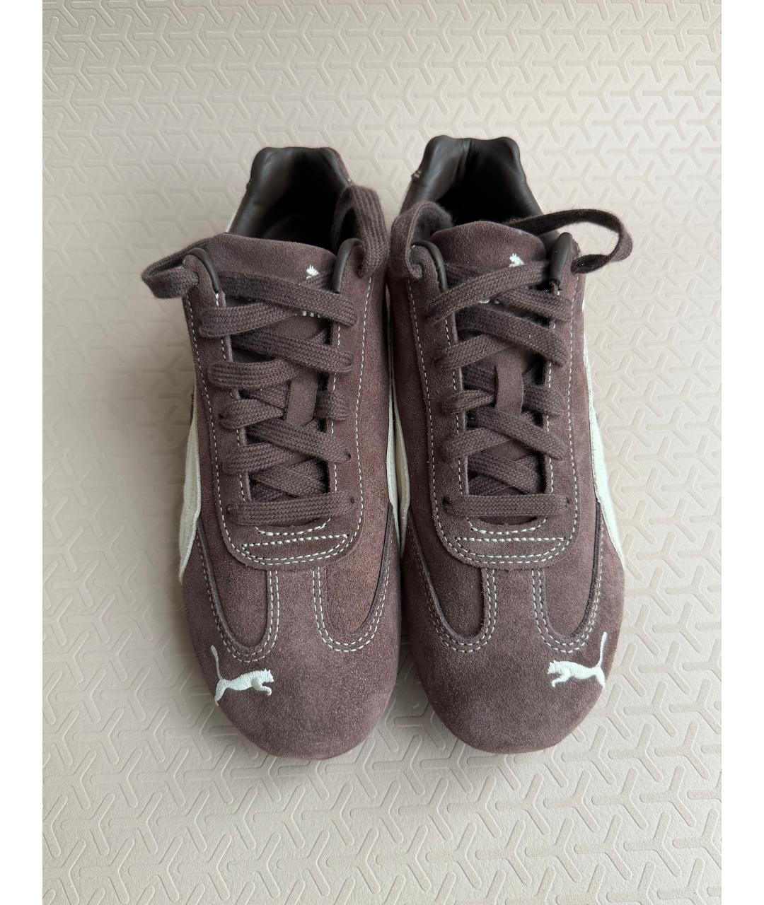 PUMA Коричневые замшевые кроссовки, фото 3