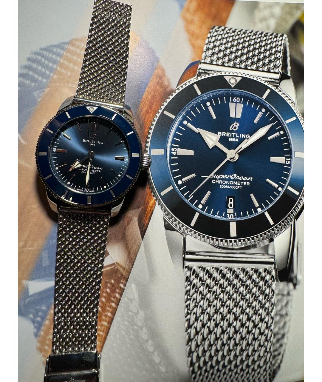 BREITLING SUPEROCEAN Серебряные металлические часы, фото 3