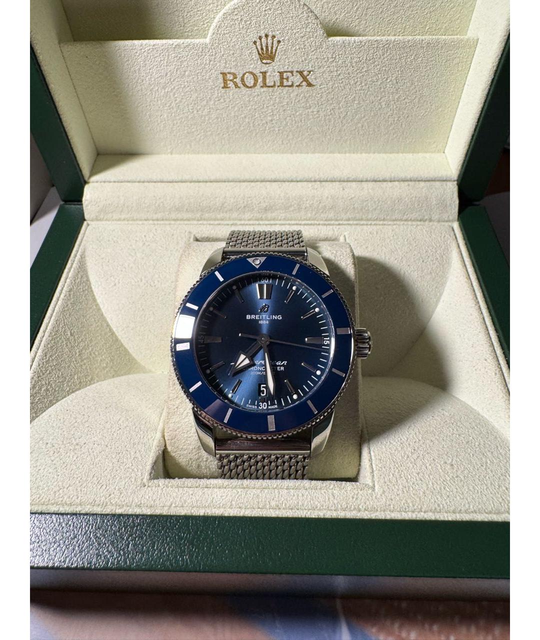 BREITLING SUPEROCEAN Серебряные металлические часы, фото 6