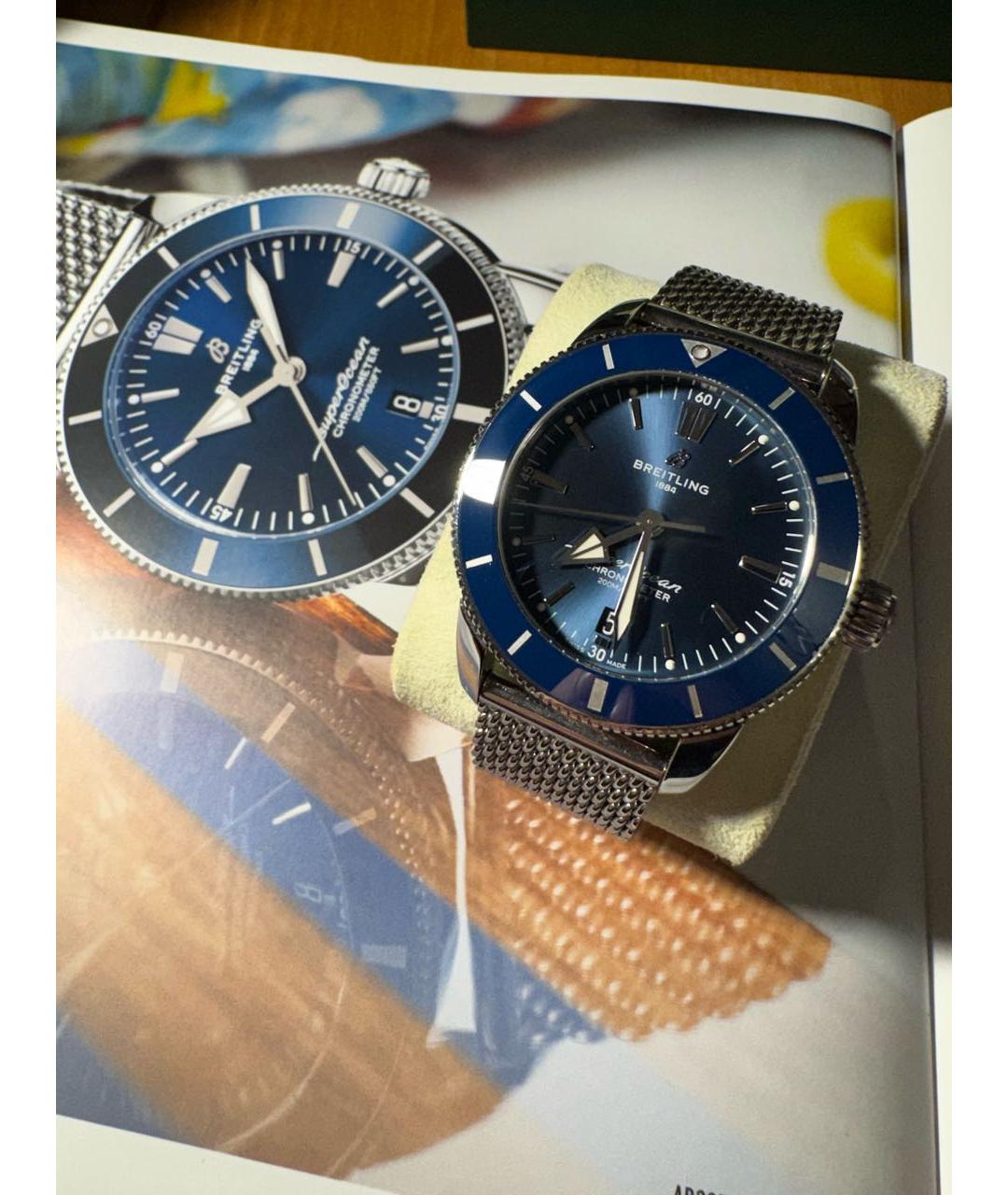 BREITLING SUPEROCEAN Серебряные металлические часы, фото 2