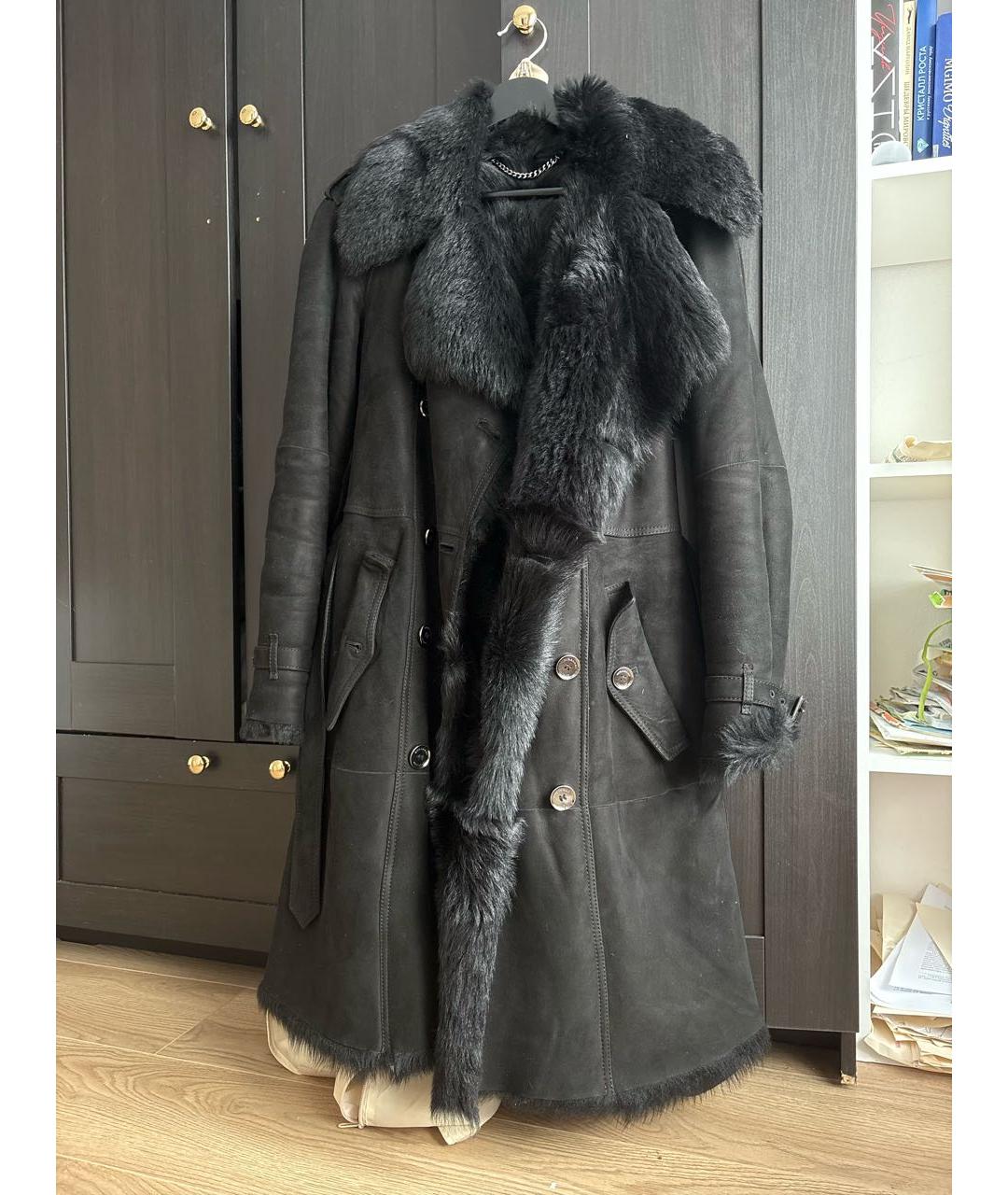 BURBERRY Черная меховая дубленка, фото 8
