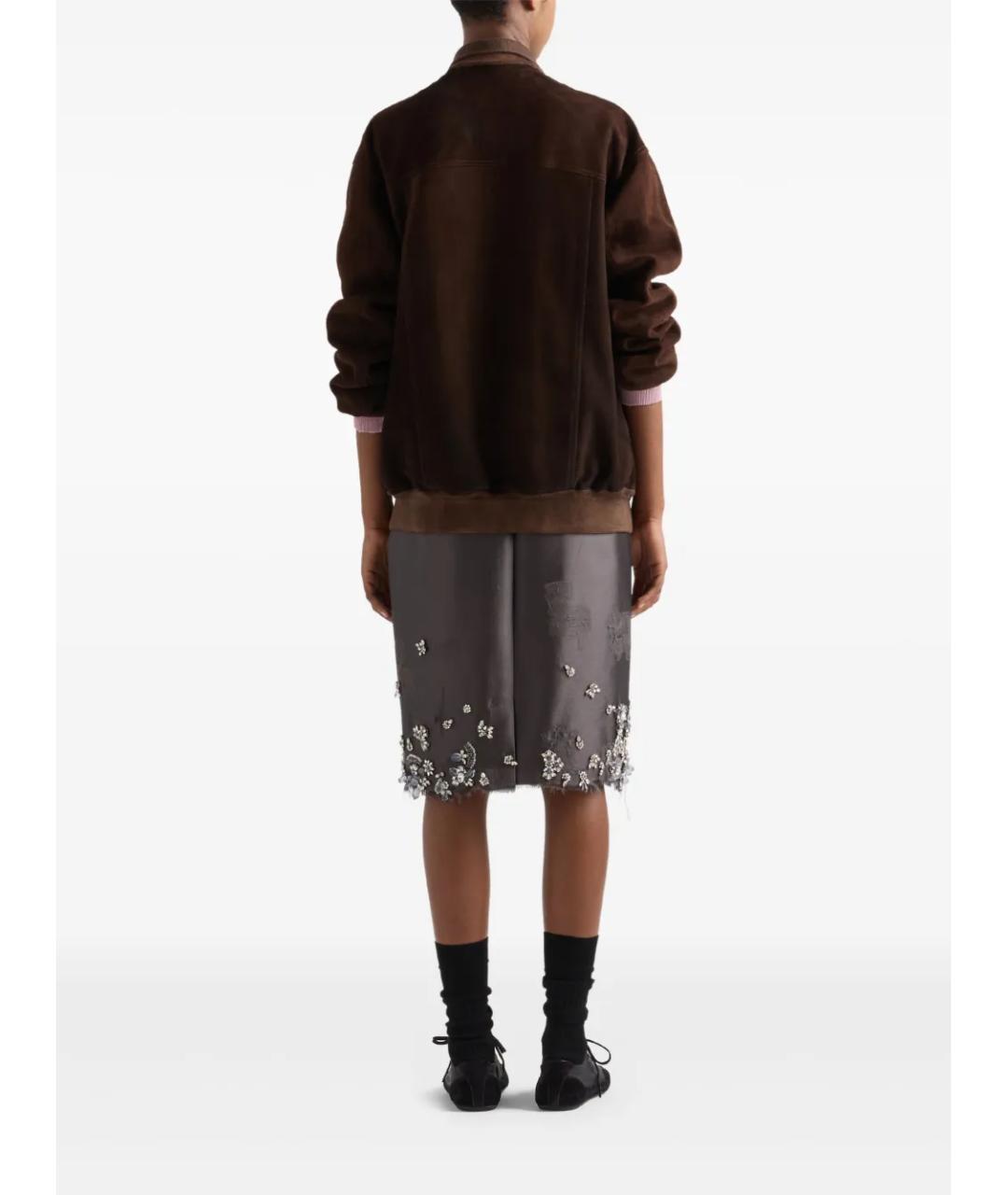 PRADA Серая юбка миди, фото 3