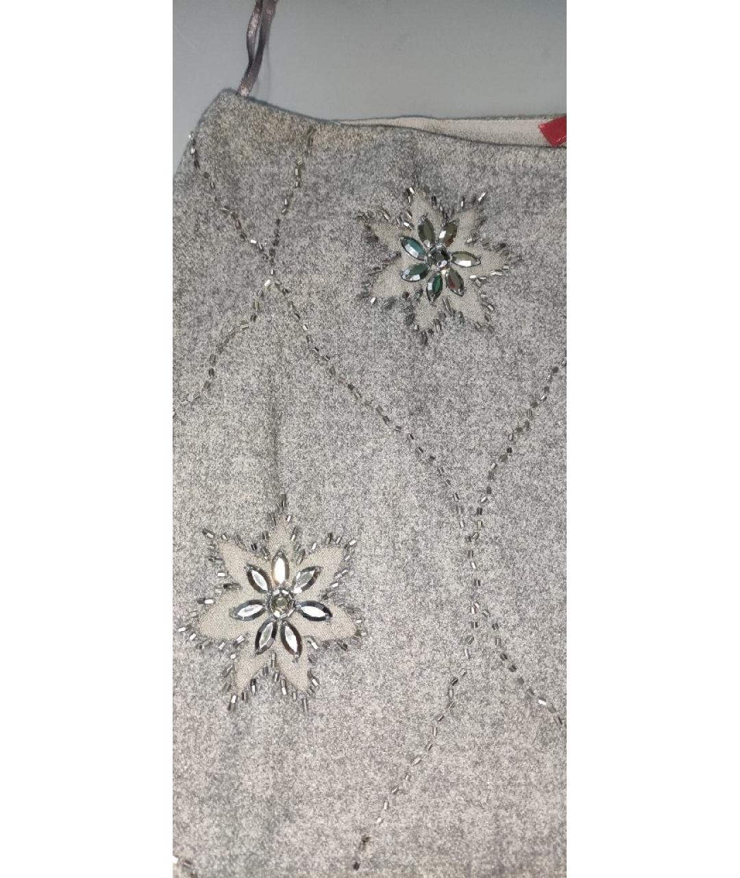 MAX MARA Серая шерстяная юбка миди, фото 4