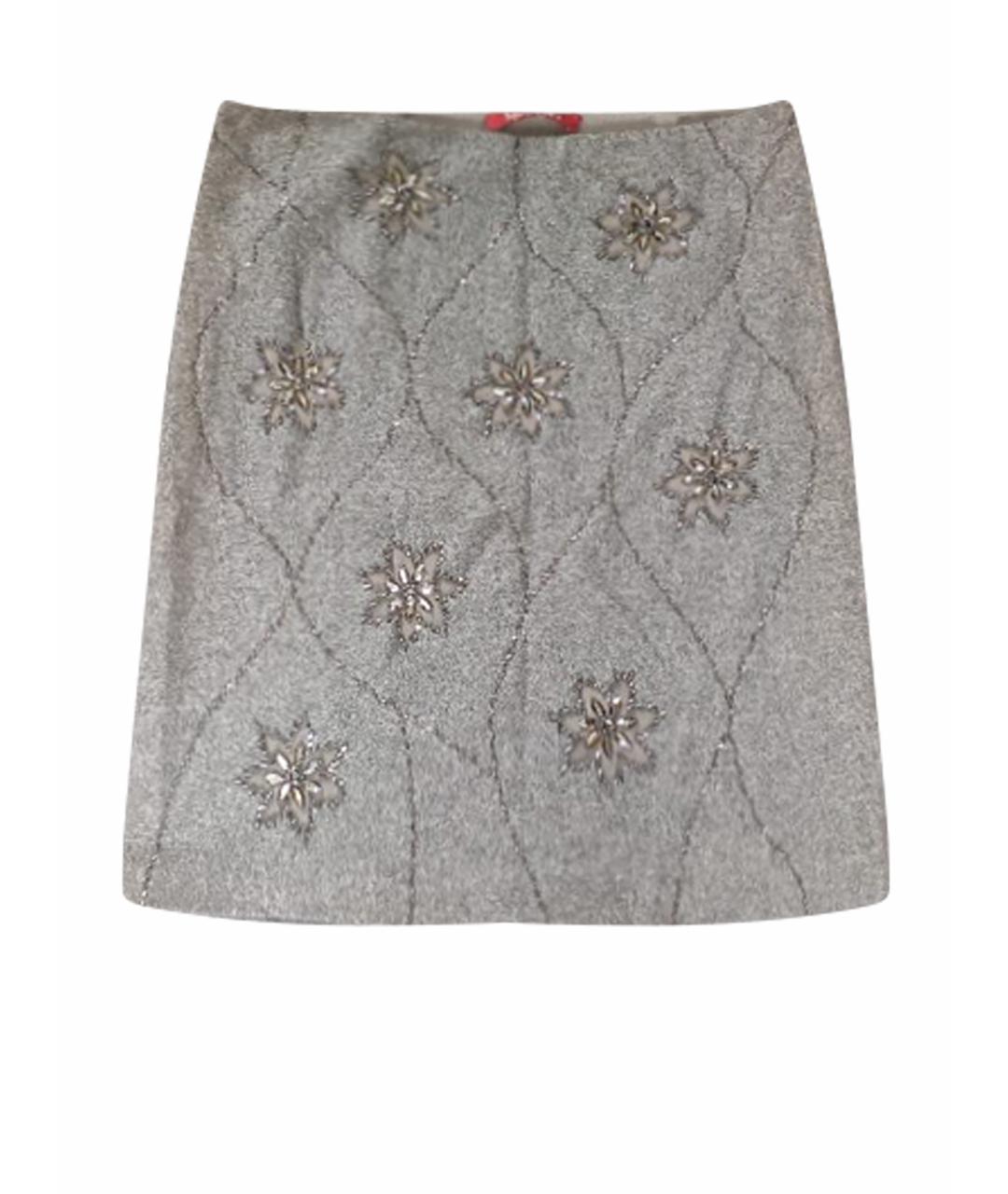 MAX MARA Серая шерстяная юбка миди, фото 1