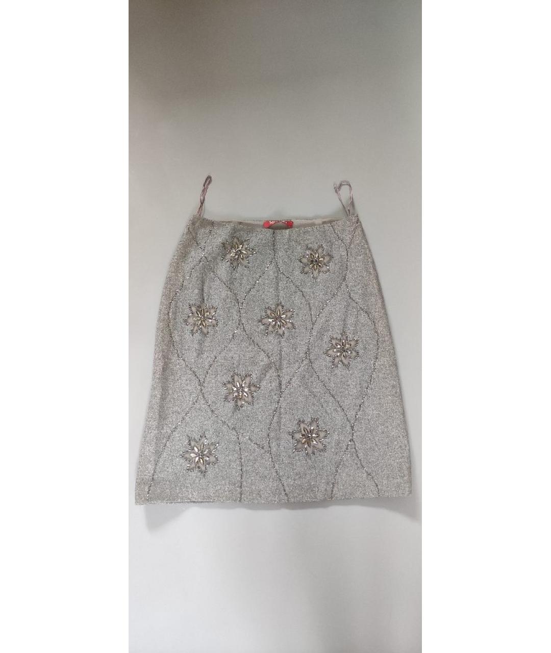 MAX MARA Серая шерстяная юбка миди, фото 6