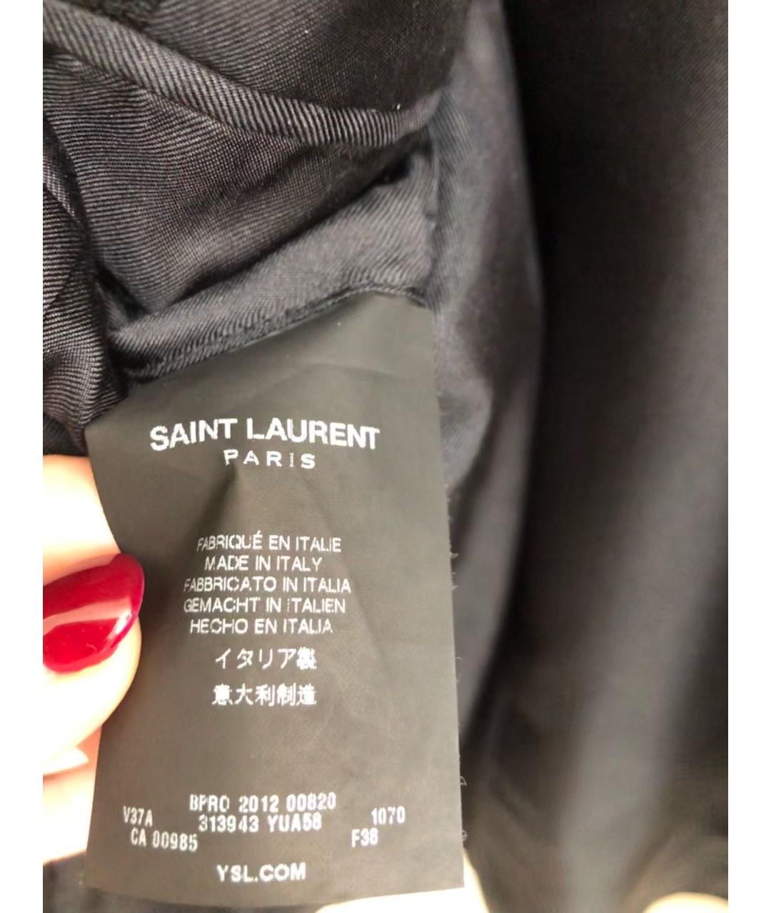 SAINT LAURENT Черный шерстяной жакет/пиджак, фото 3