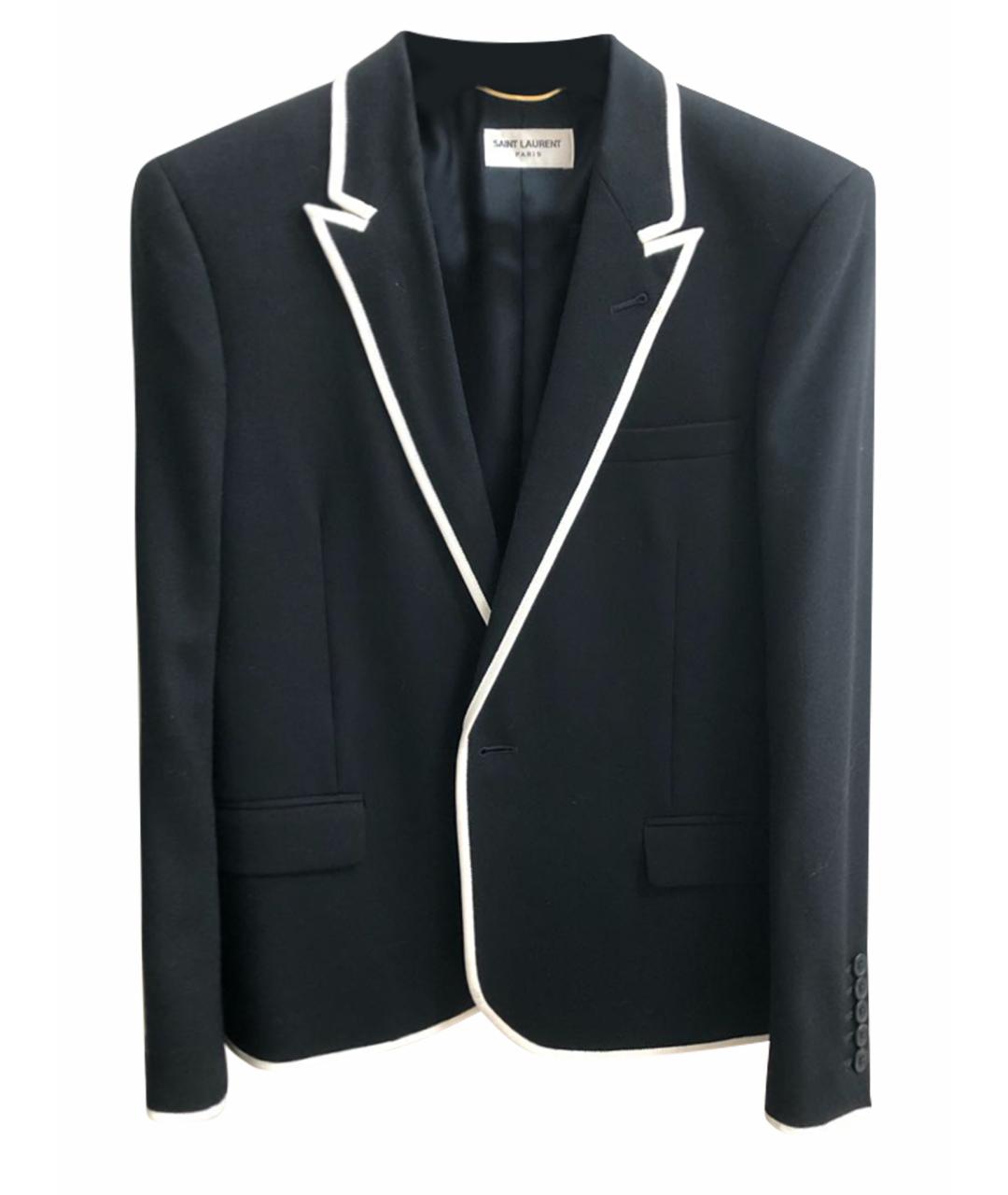 SAINT LAURENT Черный шерстяной жакет/пиджак, фото 1