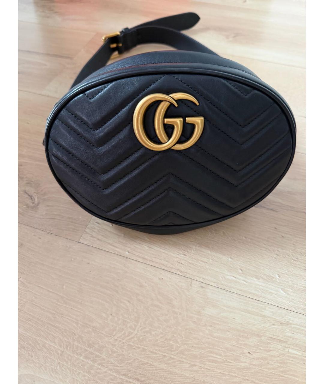 GUCCI Черная кожаная поясная сумка, фото 5