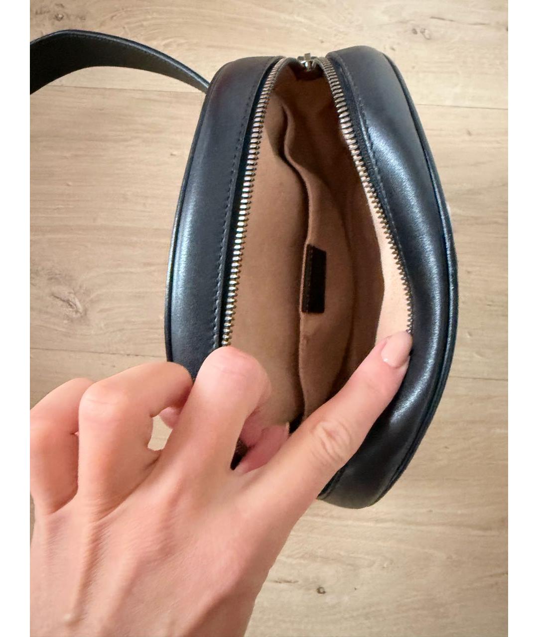 GUCCI Черная кожаная поясная сумка, фото 2