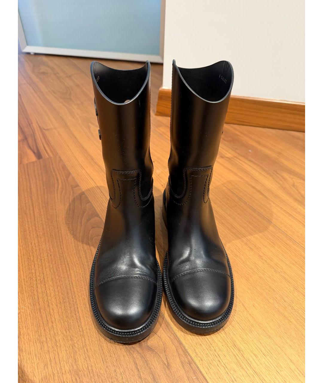 CHANEL Черные кожаные полусапоги, фото 2