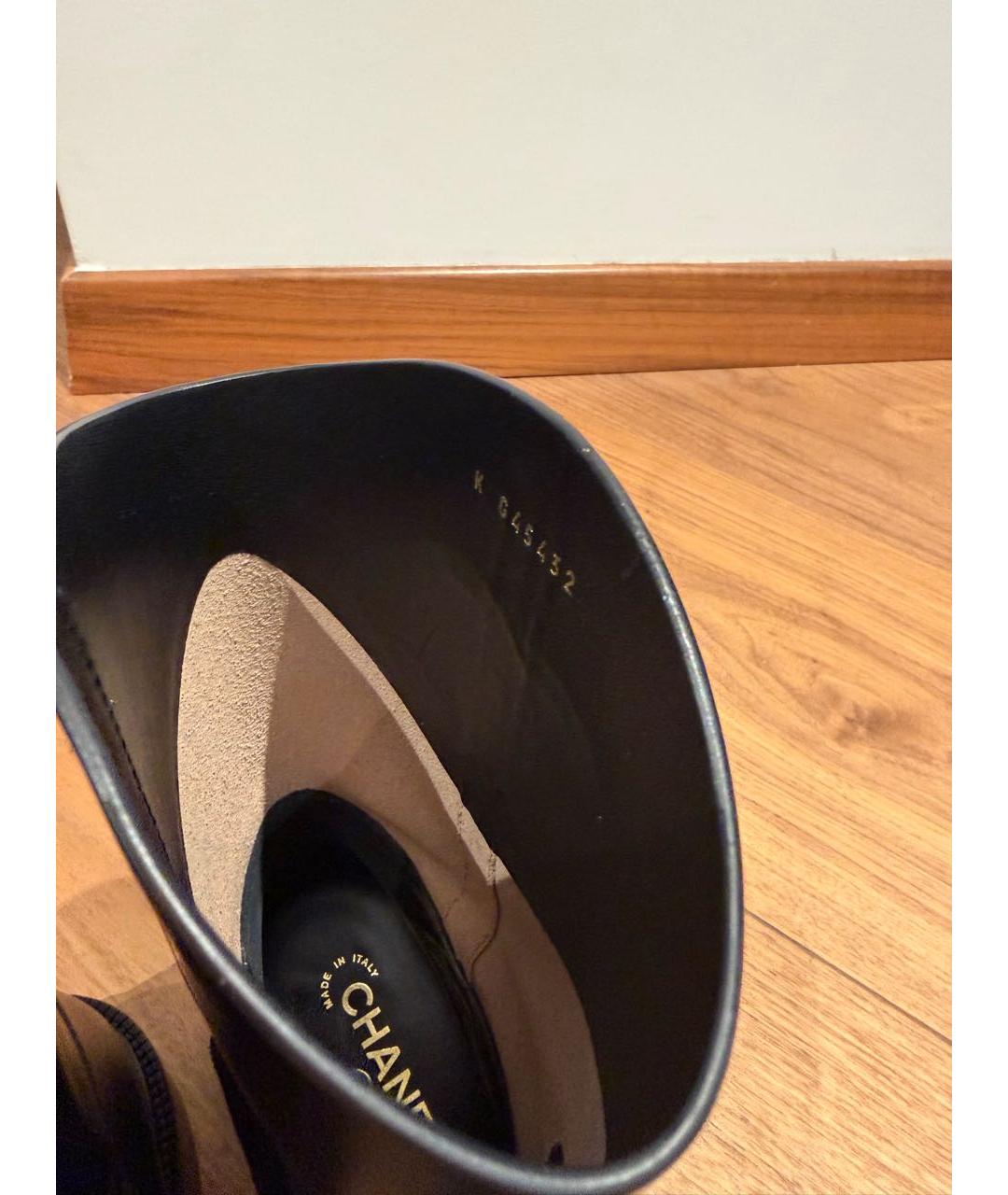 CHANEL Черные кожаные полусапоги, фото 5